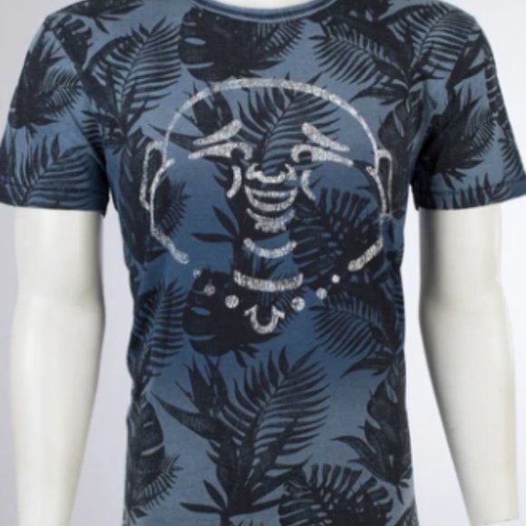 True Religion Other - TRUE RELIGION Mens Short Sleeve BUDDHA CURVED HEM Crewneck T-Shirt